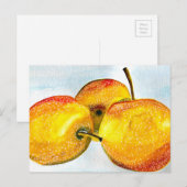 Nashi peren gele waterverf vruchten briefkaart (Voorkant / Achterkant)