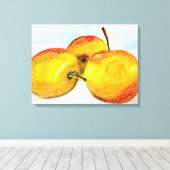 Nashi peren gele waterverf vruchten canvas afdruk (Insitu (Houten vloer))
