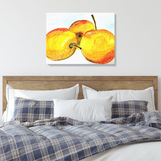 Nashi peren gele waterverf vruchten canvas afdruk (Insitu (Slaapkamer))