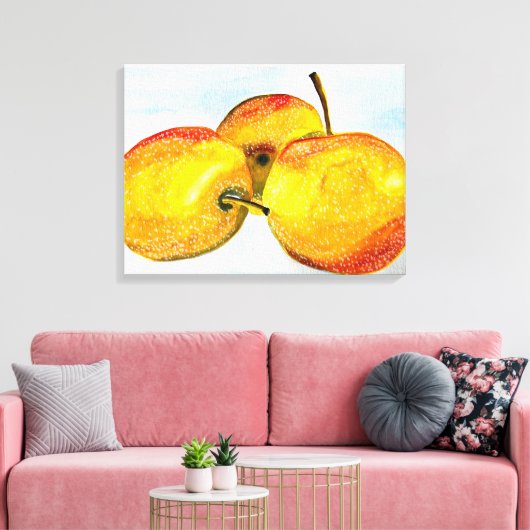 Nashi peren gele waterverf vruchten canvas afdruk (Insitu (Woonkamer))