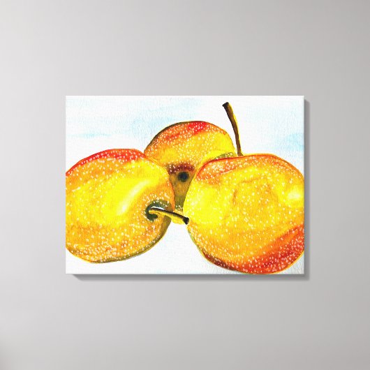 Nashi peren gele waterverf vruchten canvas afdruk (Voorkant)