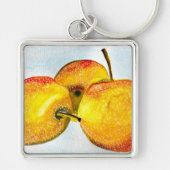 Nashi peren gele waterverf vruchten sleutelhanger (Voorkant)