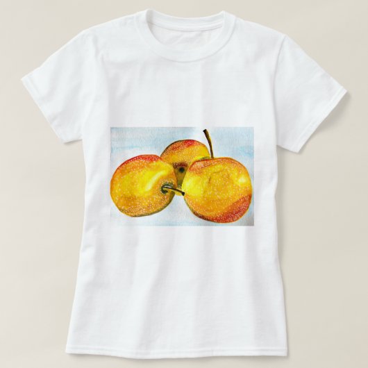 Nashi peren gele waterverf vruchten t-shirt (Design voorkant)