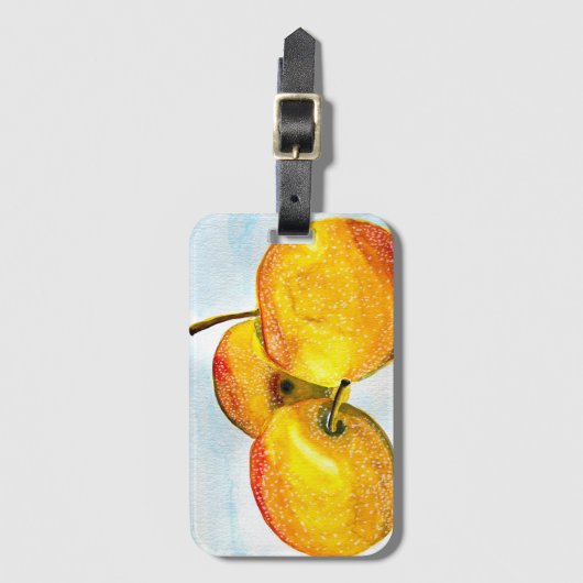 Nashi-waterverf fruitkunst bagagelabel (Voorkant (verticaal))