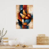 Nashi Zakuro Abstracte fruitschaal met peren Poster (Keuken)
