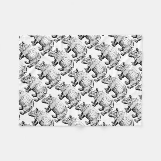 Nashorn Fleece Deken (Voorkant (Horizontaal))