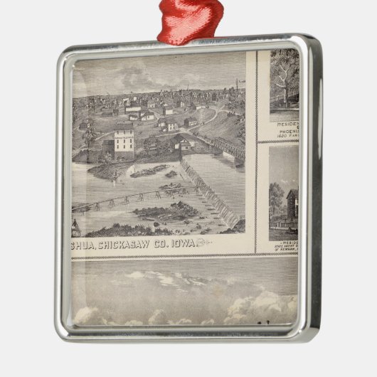 Nashua-boerderij en verblijf metalen ornament (Links)