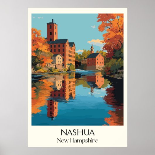 Nashua New Hampshire Mill Town Poster (Voorkant)