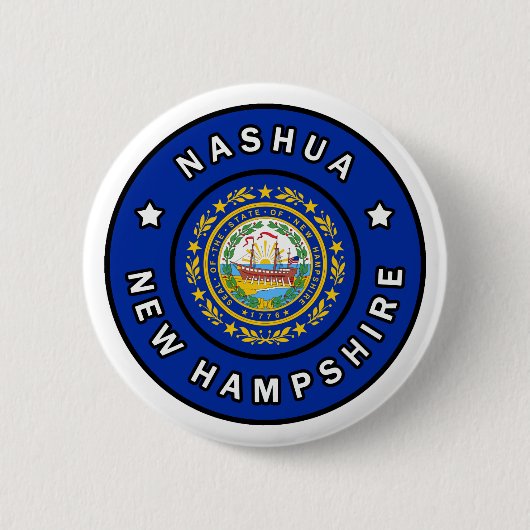 Nashua New Hampshire Ronde Button 5,7 Cm (Voorkant)