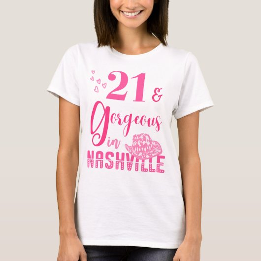 Nashville 21st Crew Verjaardag Meisje T-shirt (Voorkant)