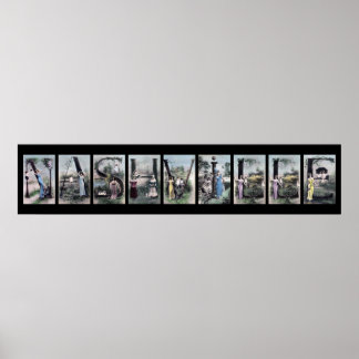 NASHVILLE Alfabet Letter Name Art Poster