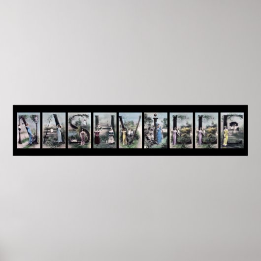 NASHVILLE Alfabet Letter Name Art Poster (Voorkant)