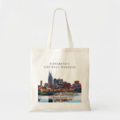 Nashville Aquarel Verjaardagsweekend Tote Bag (Voorkant)