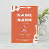 Nashville Bach Party Pink Invite and Itinerary Kaart (Staand voorkant)