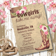 Nashville Bachelorette Bloemen Roze Cowgirl