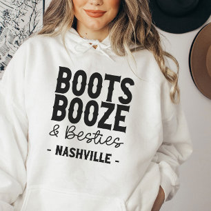 Nashville Bachelorette Boots Booze Besties Aangepa Hoodie