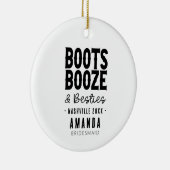 Nashville Bachelorette Boots Booze Besties Aangepa Keramisch Ornament (Rechts)