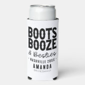 Nashville Bachelorette Boots Booze Besties Aangepa Seltzer Blikjeskoeler (Seltzer Voorkant)