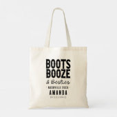 Nashville Bachelorette Boots Booze Besties Aangepa Tote Bag (Achterkant)