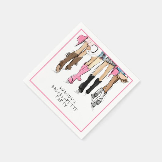 Nashville Bachelorette Hand getrokken Mode Custom Servet (Hoek)