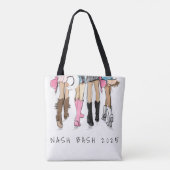 Nashville Bachelorette Mode Cowboylaarzen Aangepas Tote Bag (Achterkant)