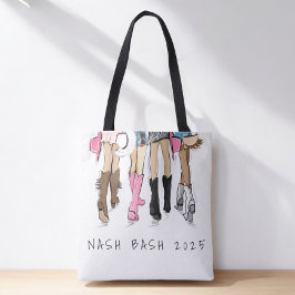 Nashville Bachelorette Mode Cowboylaarzen Maatwerk Tote Bag