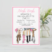 Nashville Bachelorette Mode Weekendprogramma Kaart (Staand voorkant)