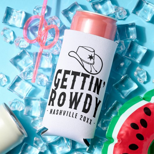 Nashville Bachelorette Party Custom Getting Rowdy Seltzer Blikjeskoeler (Insitu Zomer)