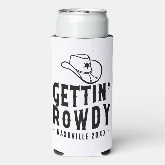 Nashville Bachelorette Party Custom Getting Rowdy Seltzer Blikjeskoeler (Seltzer Achterkant)