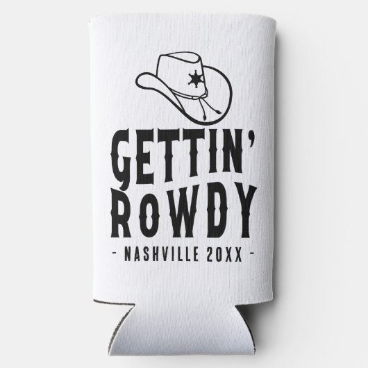 Nashville Bachelorette Party Custom Getting Rowdy Seltzer Blikjeskoeler (Achterkant)