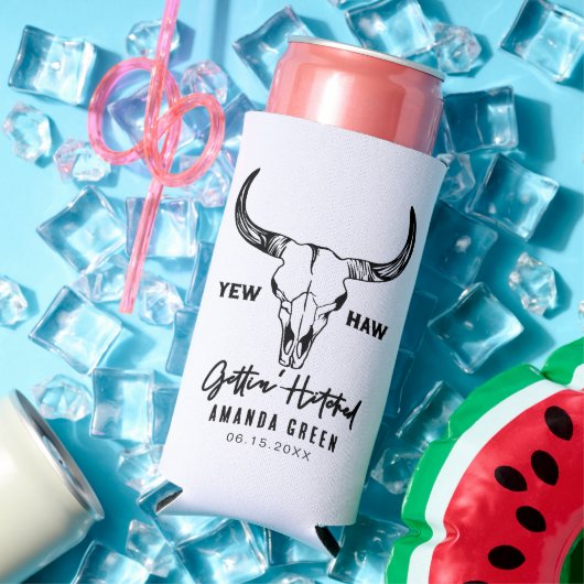 Nashville Bachelorette Party Gettin Hitched Custom Seltzer Blikjeskoeler (Insitu Zomer)