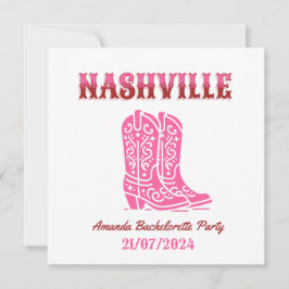 nashville bachelorette party pink cowgirl kaart