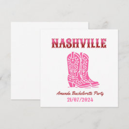 nashville bachelorette party pink cowgirl kaart