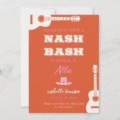 Nashville Bachelorette Party Pink Howdy Invite Kaart (Voorkant)