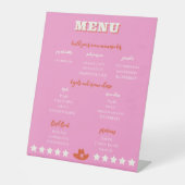 Nashville Bachelorette Party roze menu Reclamebord Met Voetstuk (Voorkant)