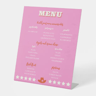 Nashville Bachelorette Party roze menu Reclamebord Met Voetstuk