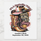 Nashville Bachelorette Party Wijn Etiket (Enkel label)