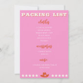 Nashville Bachelorette Pink Packing List Aankondiging (Voorkant)