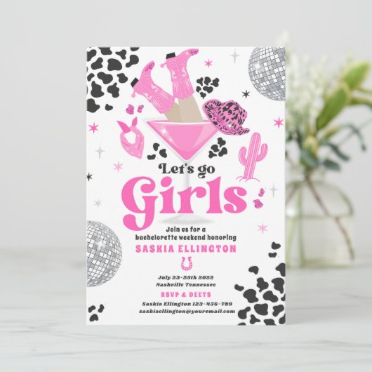 Nashville Bachelorette Rodeo Weekend Kaart (Staand voorkant)