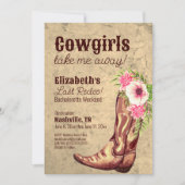 Nashville Bachelorette Rustic Pink Cowgirl Kaart (Voorkant)