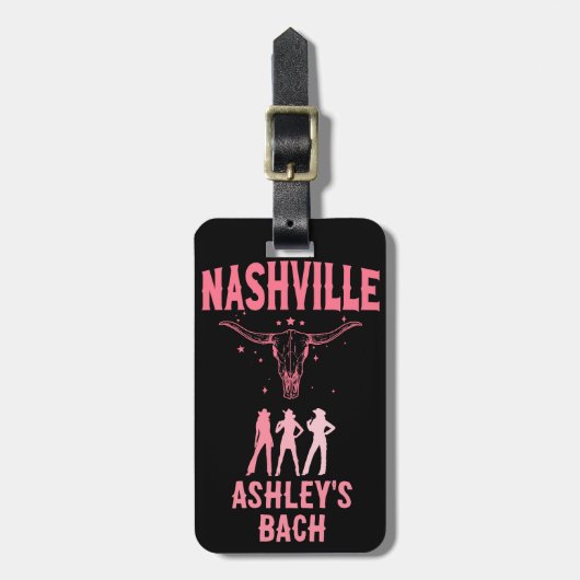 Nashville Bachelorette vorige week in Nash Cowgirl Bagagelabel (Voorkant verticaal)