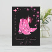 Nashville Bachelorette Weekend Uitnodigen en detai Kaart (Staand voorkant)