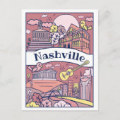 Nashville Bezienswaardigheden Briefkaart - Roze (Voorkant)