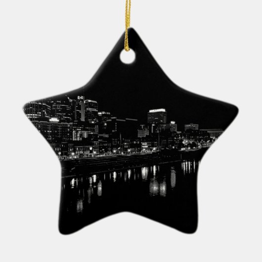 Nashville bij nacht keramisch ornament (Voorkant)