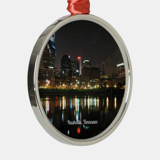 Nashville bij Nacht Metalen Ornament (Rechts)