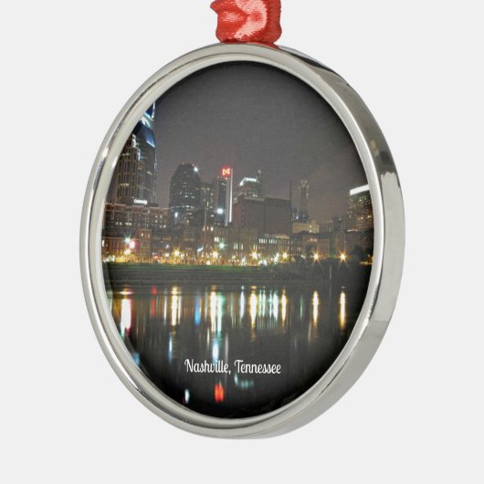 Nashville bij Nacht Metalen Ornament (Links)