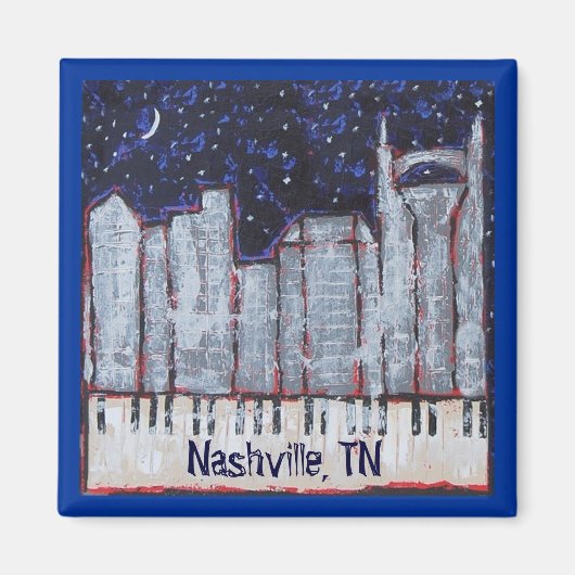 Nashville bij nachtmagneet magneet (Voorkant)