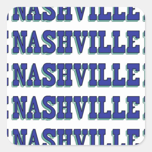Nashville Blue Block Vierkante Sticker (Voorkant)
