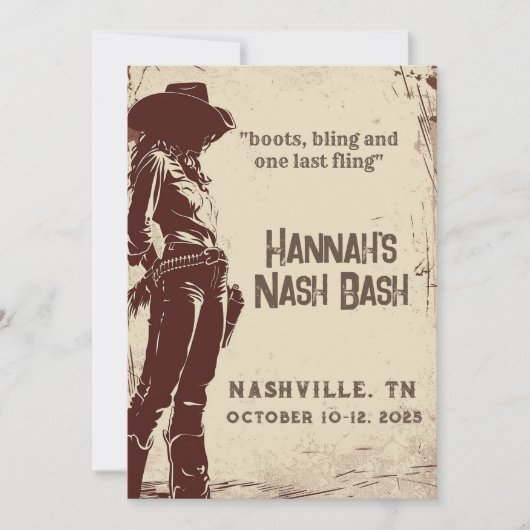 Nashville Boots and Bling Bachelorette Kaart (Voorkant)