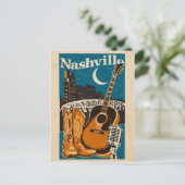 Nashville Briefkaart – Gitaar, laarzen en microfoo (Staand voorkant)